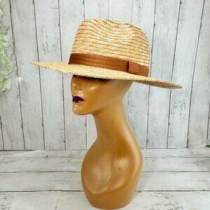 Torrid Natural Straw Panama Hat Wide Brim Ribbon Detail Summer Travel Vacation